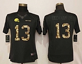 Women Nike Browns 13 Odell Beckham Jr Black Camo Salute to Service Limited Jersey,baseball caps,new era cap wholesale,wholesale hats